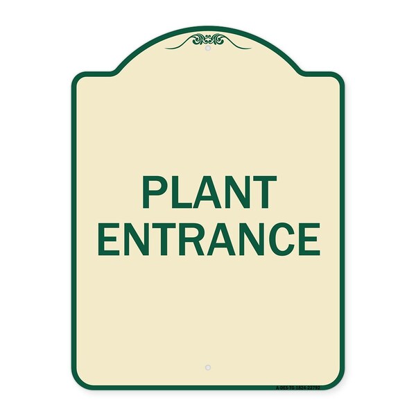 Traffic Entrance Plant Entrance Heavy-Gauge Aluminum Architectural Sign, 24" x 18", TG-1824-22792
